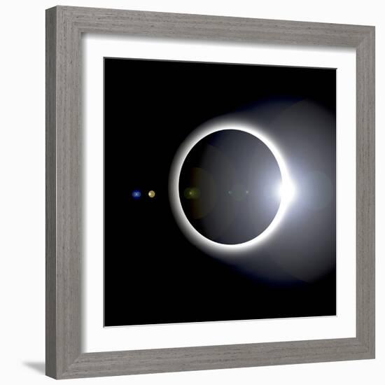 An Artist's Depiction of a Solar Eclipse-null-Framed Art Print