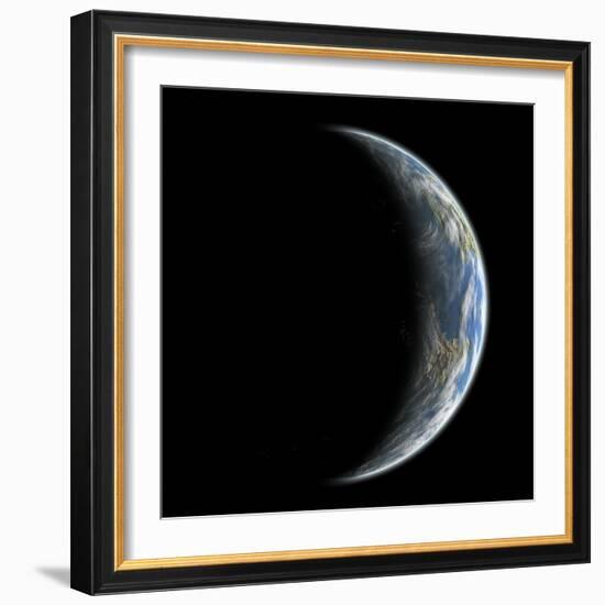 An Artist's Depiction of an Earth-Like Planet Alone in Space-null-Framed Art Print