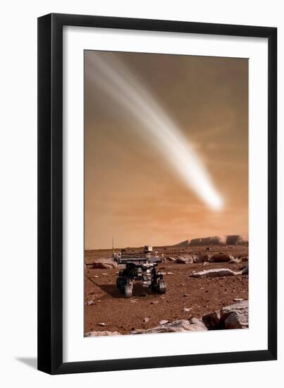 An Artist's Depiction of the Close Pass of Comet C-2013 A1 over Mars-null-Framed Art Print