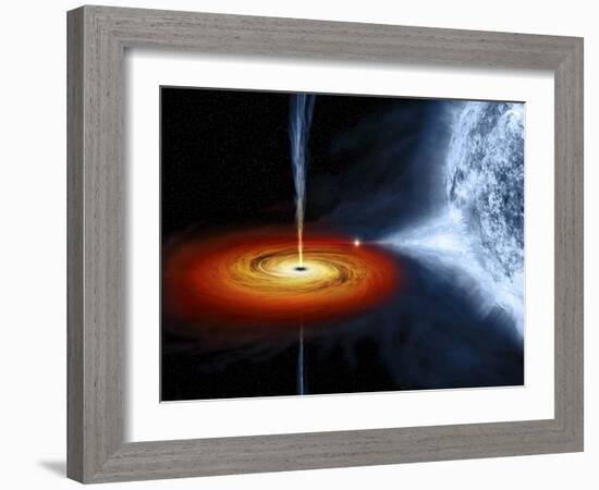 An Artist's Illustration of the Cygnus X-1 System-Stocktrek Images-Framed Art Print