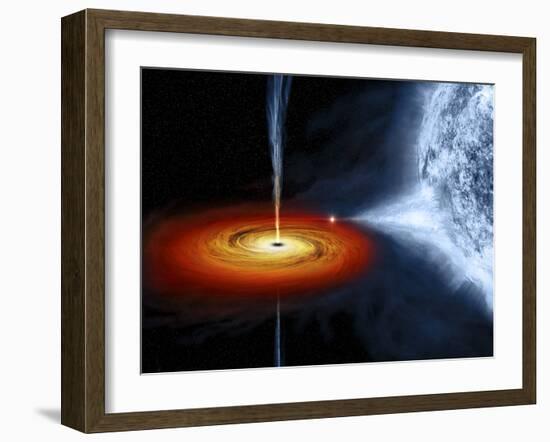 An Artist's Illustration of the Cygnus X-1 System-Stocktrek Images-Framed Art Print