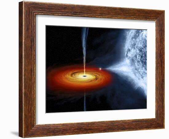 An Artist's Illustration of the Cygnus X-1 System-Stocktrek Images-Framed Art Print