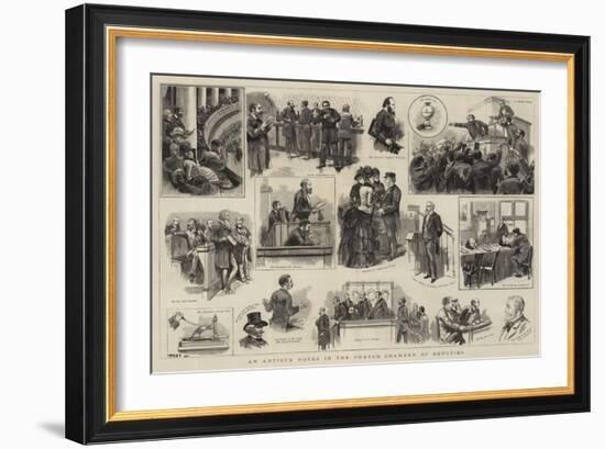 An Artist's Notes in the French Chamber of Deputies-null-Framed Giclee Print