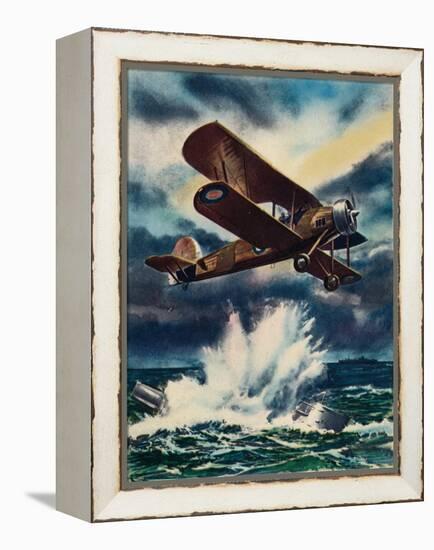 An Artists Impression of a Fairey Swordfish Sinking a U Boat in the North Sea, 1940-null-Framed Premier Image Canvas