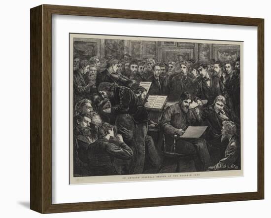 An Artists' Soiree, a Sketch at the Hogarth Club-Edward Frederick Brewtnall-Framed Giclee Print