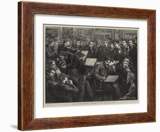 An Artists' Soiree, a Sketch at the Hogarth Club-Edward Frederick Brewtnall-Framed Giclee Print