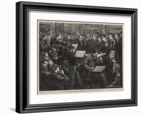An Artists' Soiree, a Sketch at the Hogarth Club-Edward Frederick Brewtnall-Framed Giclee Print