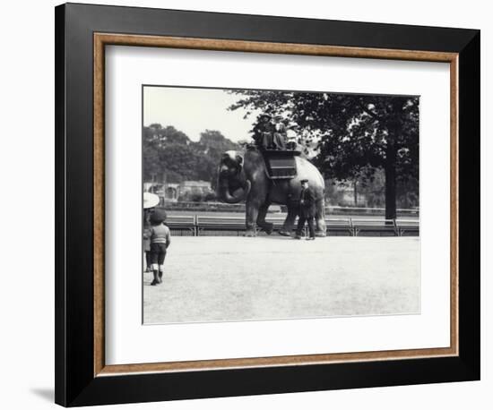 An Asian Elephant Being Ridden by Two Ladies and a Young Girl-Frederick William Bond-Framed Photographic Print