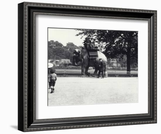 An Asian Elephant Being Ridden by Two Ladies and a Young Girl-Frederick William Bond-Framed Photographic Print