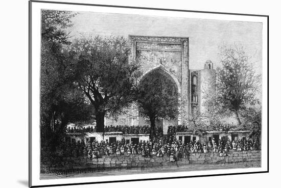 An Assembly before the Mosque in Bukhara, Uzbekistan, 1895-Armand Kohl-Mounted Giclee Print