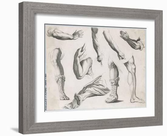 An Assortment of Hands and Feet, Some of the Feet in Sandals-null-Framed Art Print