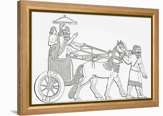 An Assyrian King in His Chariot of State, from the Imperial Bible Dictionary, Published 1889-null-Framed Premier Image Canvas