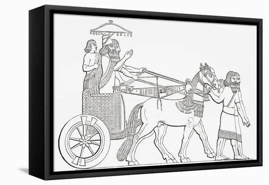 An Assyrian King in His Chariot of State, from the Imperial Bible Dictionary, Published 1889-null-Framed Premier Image Canvas