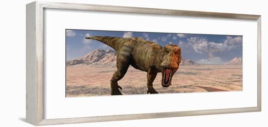 An Asteroid Hitting the Earth, Marking the End of T-Rex and All Dinosaurs-Stocktrek Images-Framed Art Print