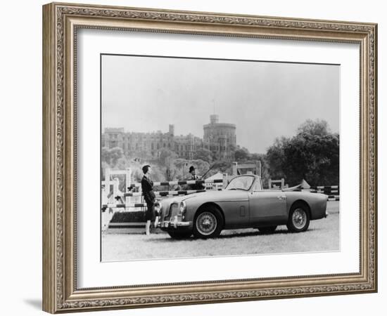 An Aston Martin DB2-4 MKII, with Windsor Castle in the Background, 1956-null-Framed Photographic Print