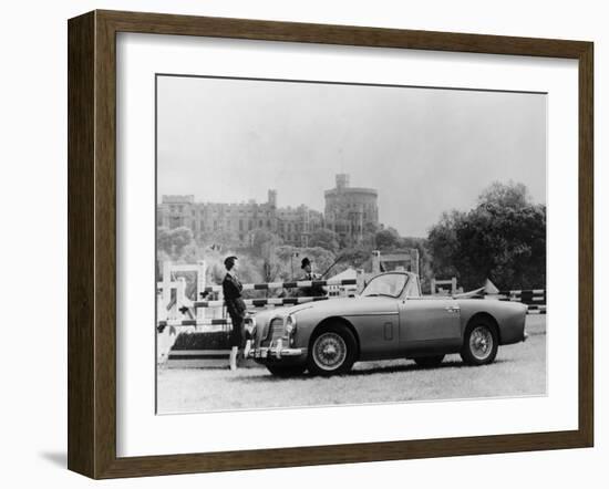 An Aston Martin DB2-4 MKII, with Windsor Castle in the Background, 1956-null-Framed Photographic Print