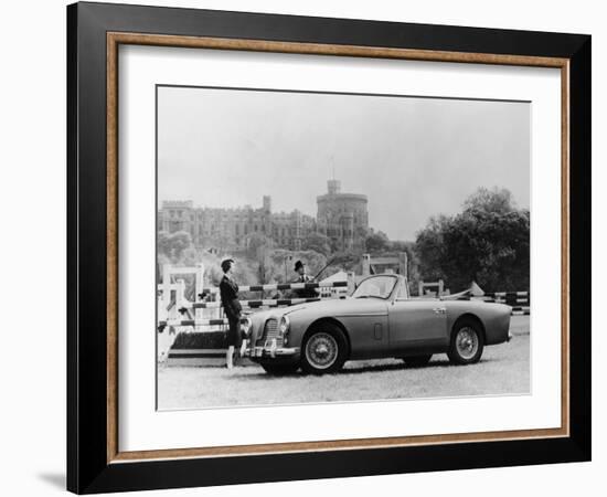 An Aston Martin DB2-4 MKII, with Windsor Castle in the Background, 1956-null-Framed Photographic Print