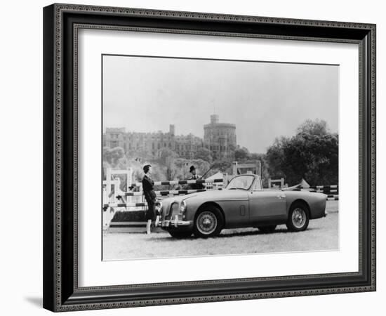 An Aston Martin DB2-4 MKII, with Windsor Castle in the Background, 1956-null-Framed Photographic Print