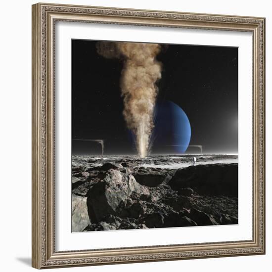 An Astronaut Observes the Ruption of One of Triton's Giant Cryogeysers-Stocktrek Images-Framed Photographic Print