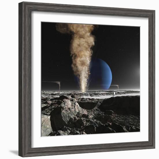 An Astronaut Observes the Ruption of One of Triton's Giant Cryogeysers-Stocktrek Images-Framed Photographic Print
