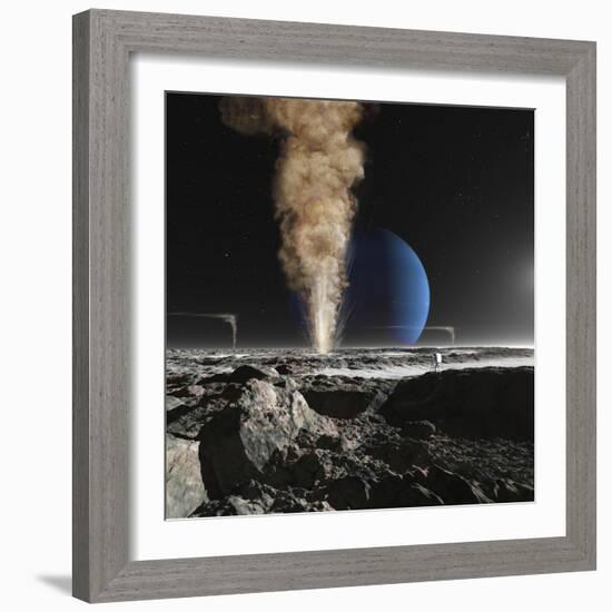 An Astronaut Observes the Ruption of One of Triton's Giant Cryogeysers-Stocktrek Images-Framed Photographic Print