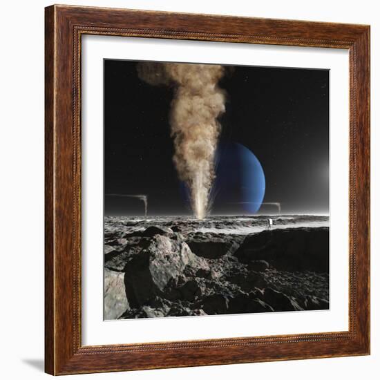 An Astronaut Observes the Ruption of One of Triton's Giant Cryogeysers-Stocktrek Images-Framed Photographic Print