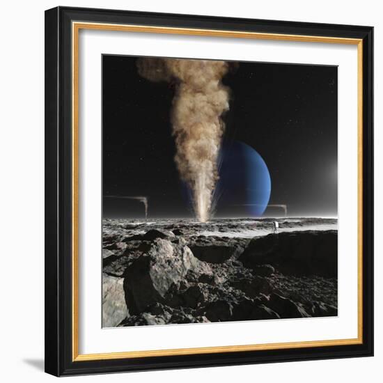 An Astronaut Observes the Ruption of One of Triton's Giant Cryogeysers-Stocktrek Images-Framed Photographic Print