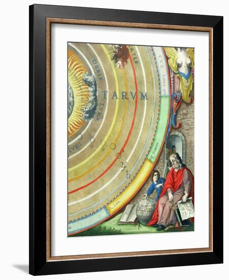 An Astronomer, Detail from a Map of the Planets-Andreas Cellarius-Framed Giclee Print