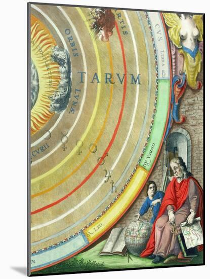 An Astronomer, Detail from a Map of the Planets-Andreas Cellarius-Mounted Giclee Print