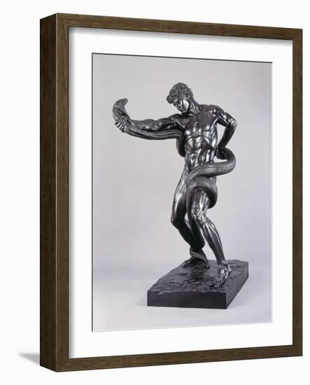 An Athlete Wrestling with a Python-Lord Frederic Leighton-Framed Photographic Print