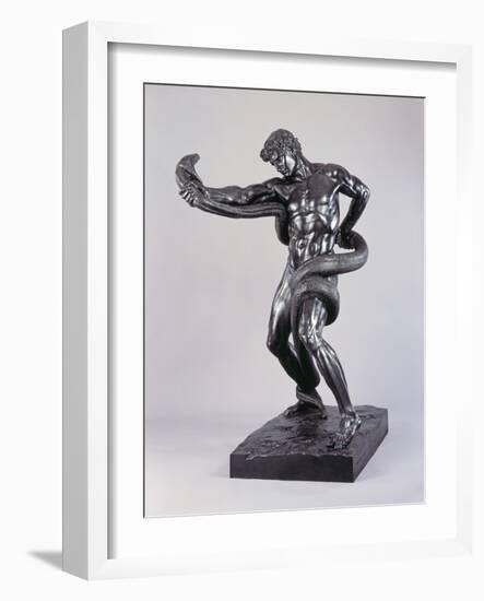 An Athlete Wrestling with a Python-Lord Frederic Leighton-Framed Photographic Print