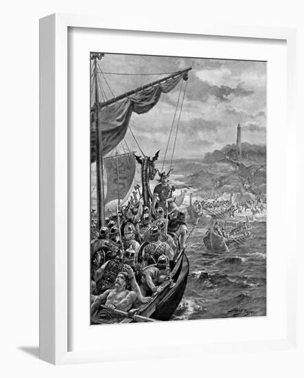 An Attack of the Danes on Ireland, 9th Century Ad-Henry Payne-Framed Giclee Print