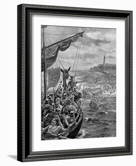 An Attack of the Danes on Ireland, 9th Century Ad-Henry Payne-Framed Giclee Print