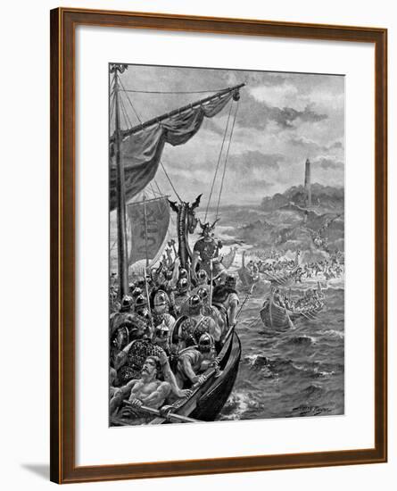 An Attack of the Danes on Ireland, 9th Century Ad-Henry Payne-Framed Giclee Print