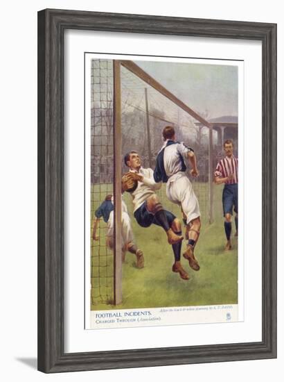 An Attacking Player Gives the Keeper a Firm Shoulder Barge Sending Him into His Own Net-S.t. Dadd-Framed Art Print