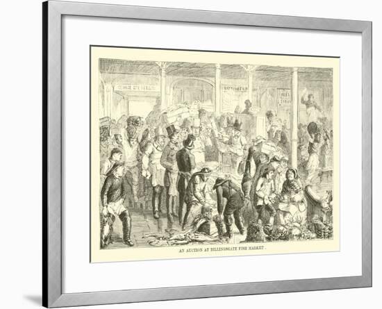 An Auction at Billingsgate Fish Market-null-Framed Giclee Print