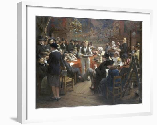 An Auction at the Hotel Drouot, Paris, 1921-Albert Bettannier-Framed Giclee Print