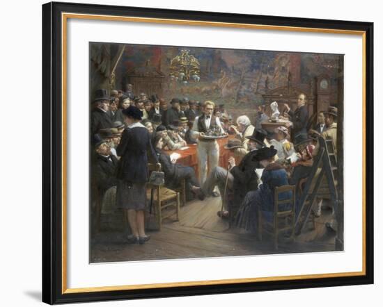 An Auction at the Hotel Drouot, Paris, 1921-Albert Bettannier-Framed Giclee Print