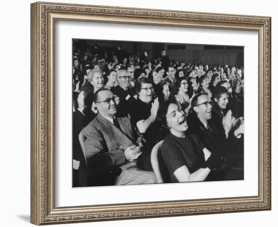 An Audience Watching the Play, "Man in a Dog Suit"-Ralph Morse-Framed Photographic Print