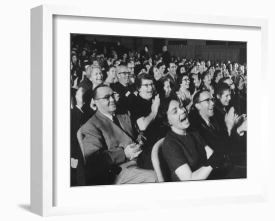 An Audience Watching the Play, "Man in a Dog Suit"-Ralph Morse-Framed Photographic Print