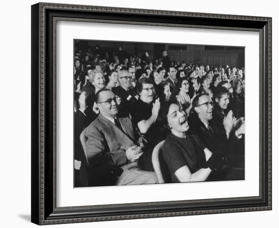 An Audience Watching the Play, "Man in a Dog Suit"-Ralph Morse-Framed Photographic Print