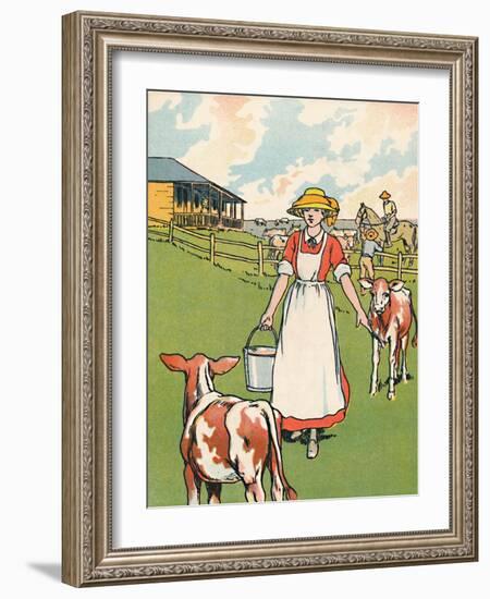 'An Australian Dairy Farm', 1912-Charles Robinson-Framed Giclee Print