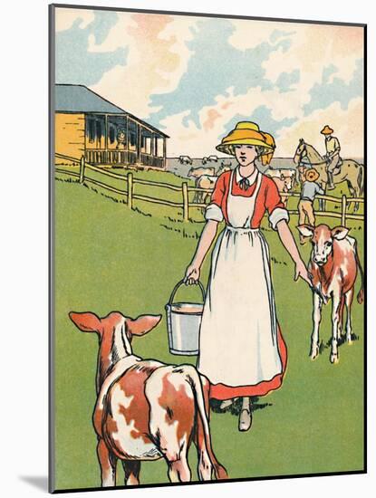 'An Australian Dairy Farm', 1912-Charles Robinson-Mounted Giclee Print