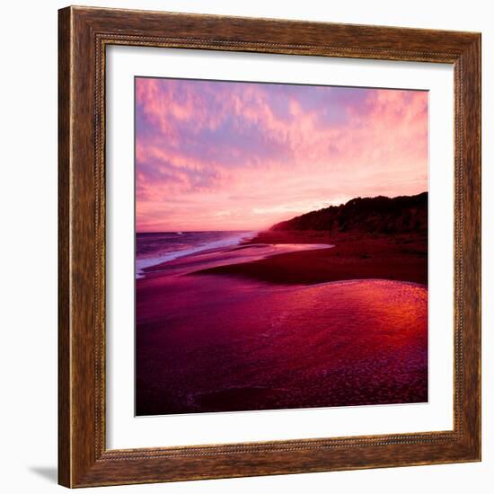 An Australian Sunset on a Beach-Trigger Image-Framed Photographic Print