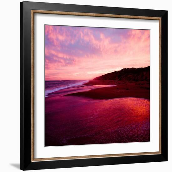 An Australian Sunset on a Beach-Trigger Image-Framed Photographic Print