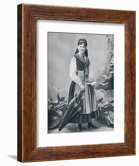 An Austrian girl in the national costume, 1912-R Lechner-Framed Photographic Print