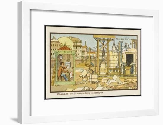 An Automated Building-Site-Jean Marc Cote-Framed Art Print