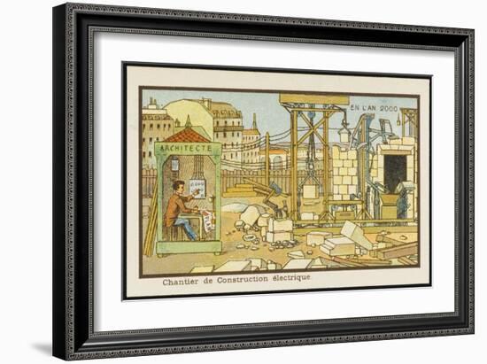 An Automated Building-Site-Jean Marc Cote-Framed Art Print