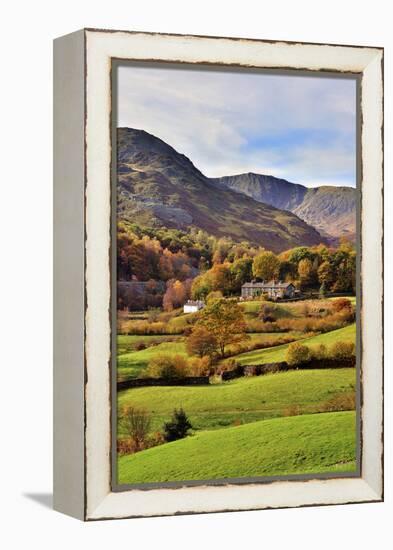 An autumn view of the scenic Langdale Valley, Lake District National Park, Cumbria, England, United-Peter Watson-Framed Premier Image Canvas