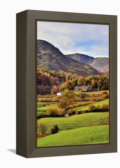 An autumn view of the scenic Langdale Valley, Lake District National Park, Cumbria, England, United-Peter Watson-Framed Premier Image Canvas